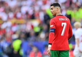 Cristiano Ronaldo, en un momento del partido entre Portugal y Turquía.