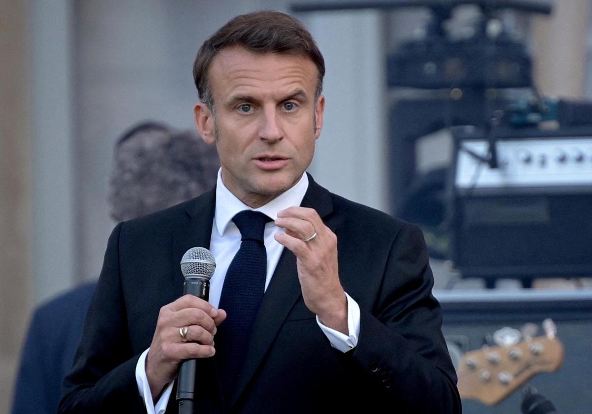 El presidente francés, Emmanuel Macron, en un acto celebrado en París.