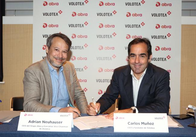 El CEO del grupo Abra junto al CEO de Volotea.