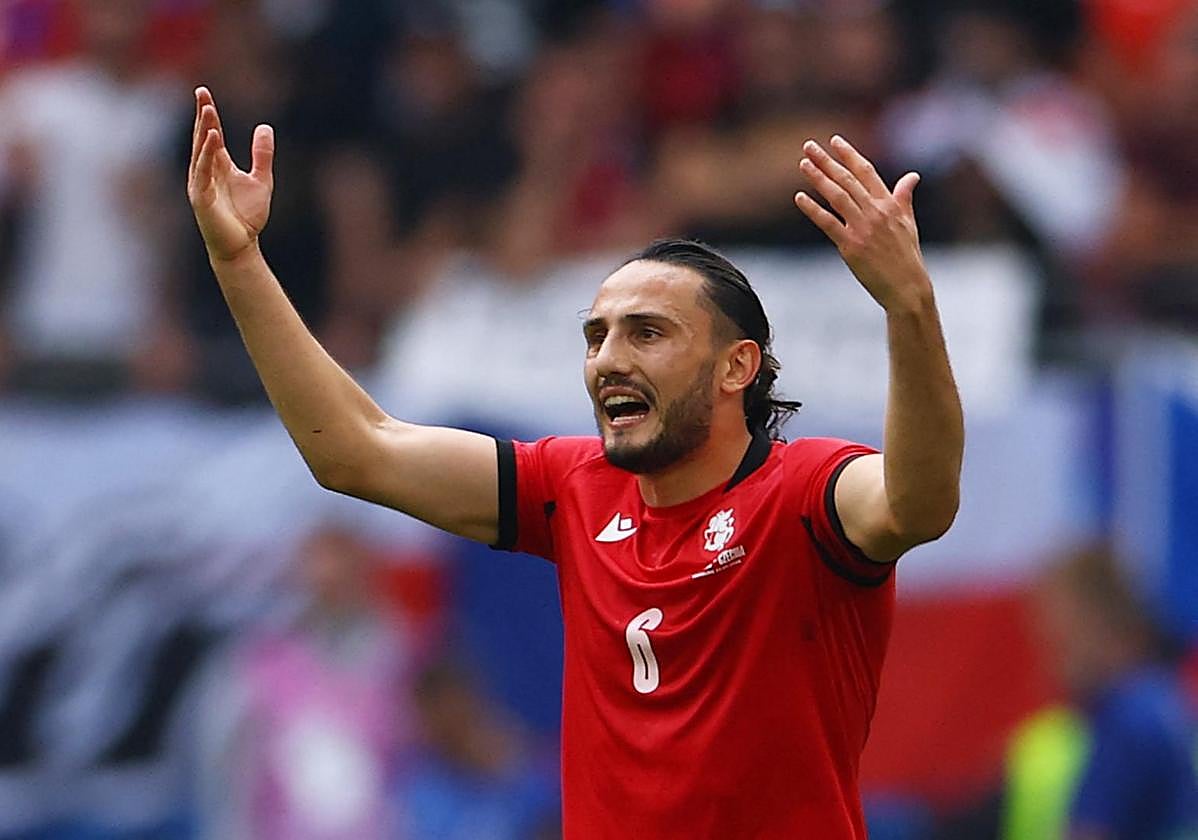 Giorgi Kochorashvili, en el partido contra República Checa