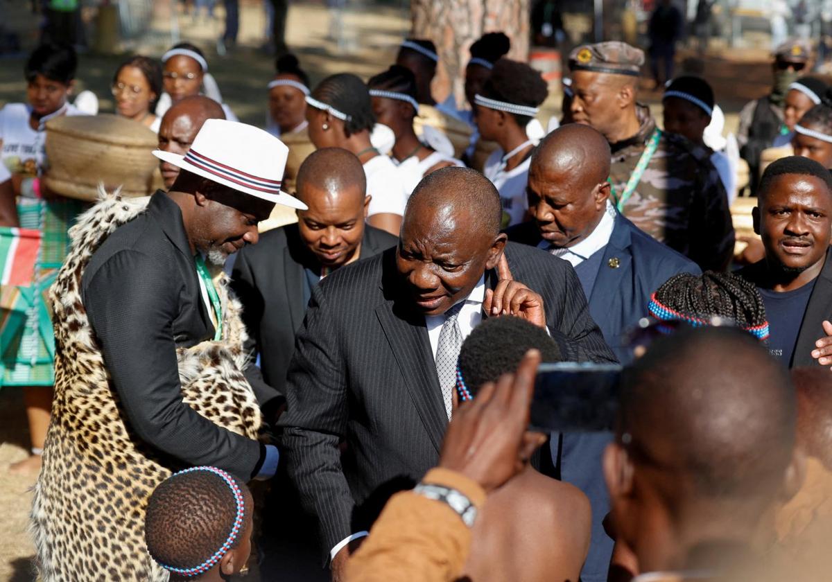 El presidente sudafricano. Cyril Ramaphosa, durante su toma de posesión el pasado 19 de junio en Pretoria.