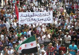 Imagen de archivo de una protesta en Siria contra el régimen de Bashar el-Asad.