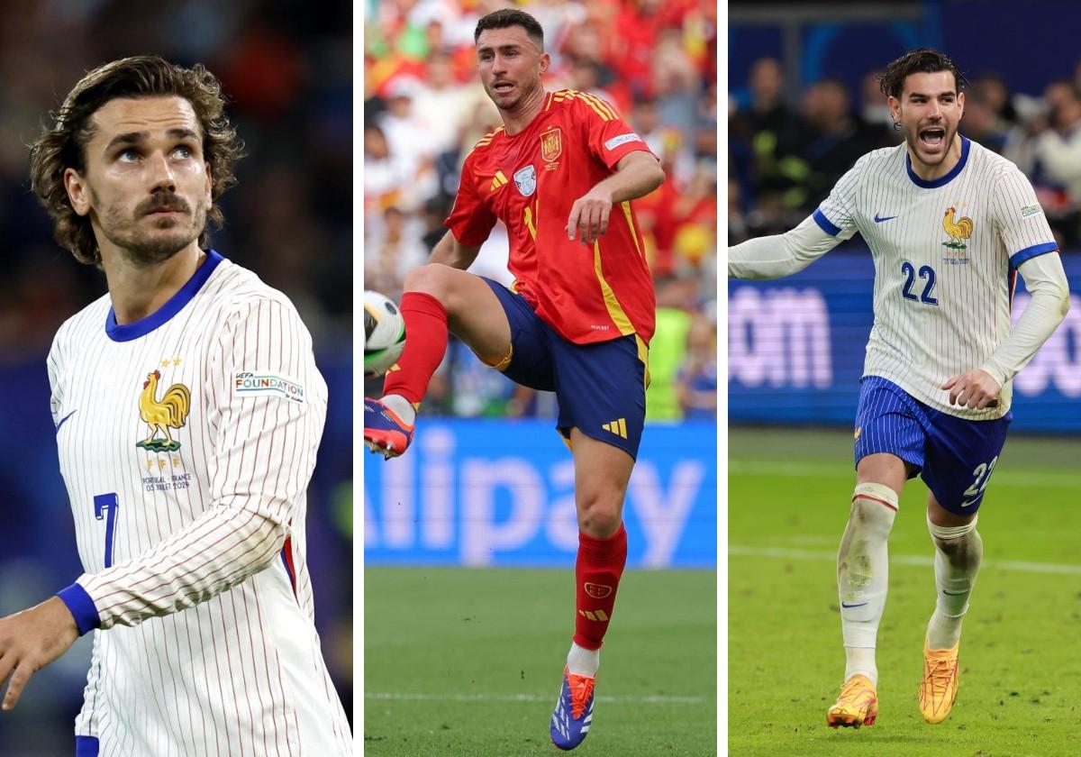 Antoine Griezmann, Aymeric Laporte y Theo Hernández, tres jugadores con conexiones con ambos países.