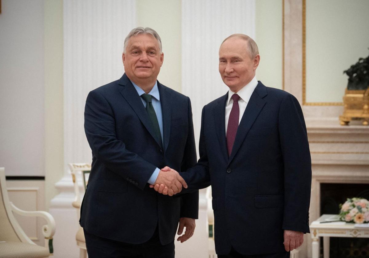 El primer ministro húngaro, Viktor Orbán, durante su visita a Vladímir Putin el pasado viernes.