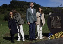 La Familia Real, durante una visita a Asturias.