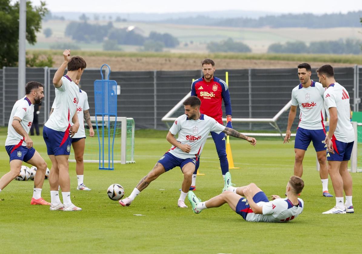 Entrenamiento de la selección española.