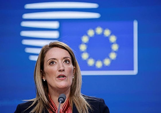 La presidenta de la Eurocámara, la maltesa Roberta Metsola.