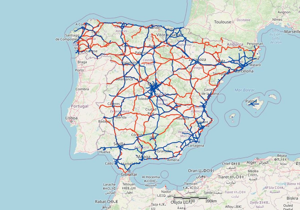 Mapa de las carreteras más atascadas