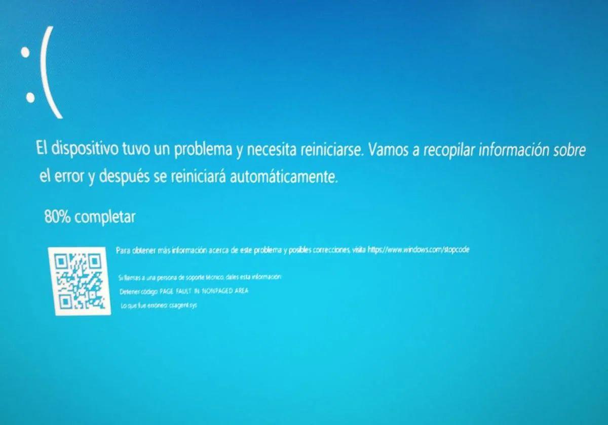 Pantalla de aviso en los ordenadores