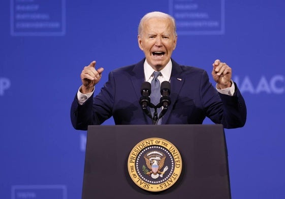 El presidente estadounidense, Joe Biden, en uno de sus discursos.