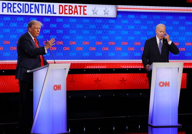 Trump y Biden discuten en la CNN.