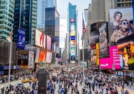 Vista general de la popular Times Square en Nueva York.