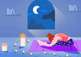 Hacer yoga después de cenar ayuda a dormir.