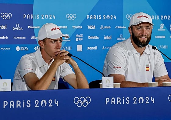 Puig y Rahm, en la comparencia previa a su debut en los Juegos.