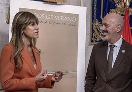 Begoña Gómez interviene en un acto con el rector de la Universidad Cimplutense de Madrid, Joaquín Goyache