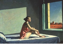 'Sol de la mañana' (1952). Para esta icónica obra de Edward Hopper, hoy en la colección Thyssen, posó su esposa Josephine con 69 años.