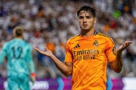 Brahim Díaz, celebrando su gol ante el Chelsea