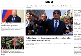Puigdemont eclipsa a los disturbios en Reino Unido en la web de la BBC.