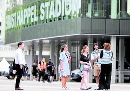 Exterior del estadio Ernst Happel de Viena, el mayor de Austria, donde estaba planeado el atentado.