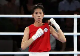 Lin Yu-tin, tras ganar el oro olímpico en París.