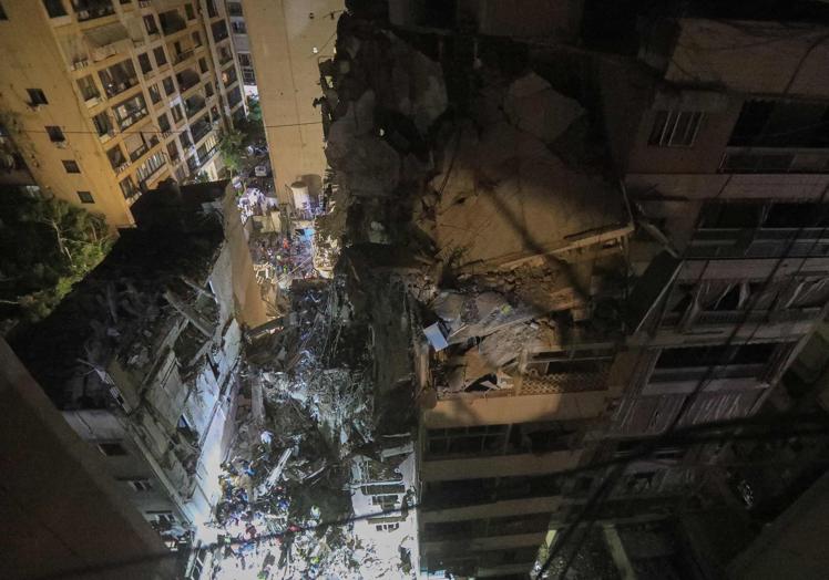 Así quedó el edificio en edificio de Beirut en el que estaba Fouad Shukur, de Hezbolá.