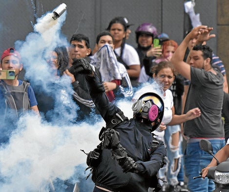 Imagen de una manifestación contra el Gobierno de Maduro en Venezuela.