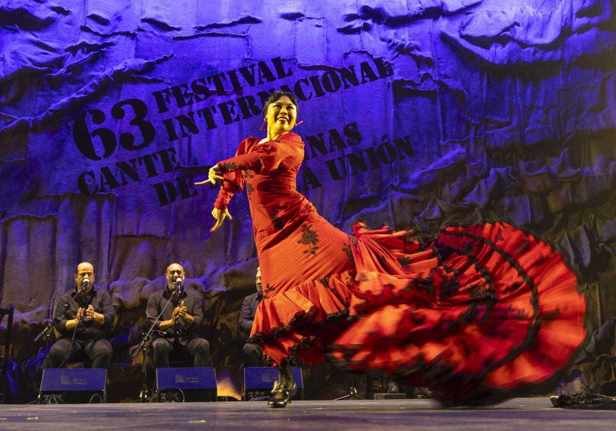 Junko Hagiwara en su actuación del pasado domingo en el Festival Internacional del Cante de Las Minas de La Unión.