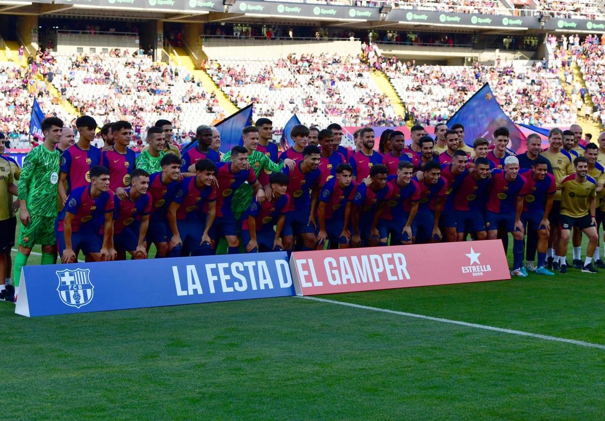 La plantilla del Barcelona antes del Gamper