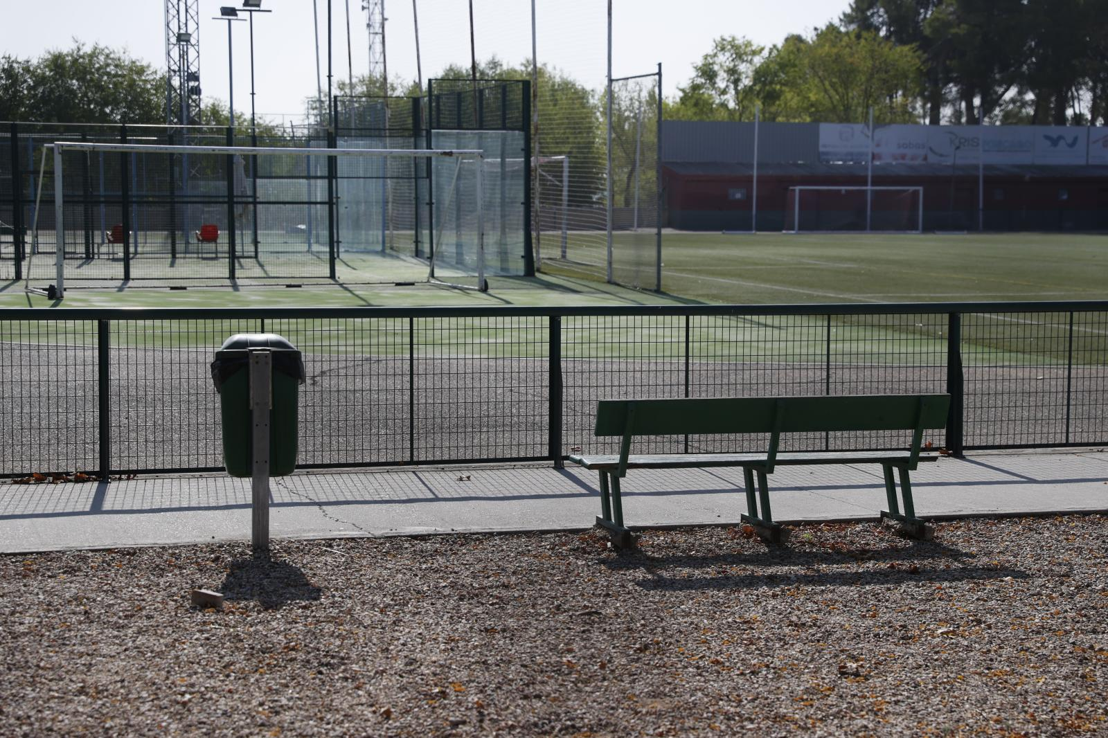 ista del campo de fútbol del polideportivo Ángel Tardío en Mocejón