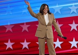 Kamala Harris, en la Convención Nacional Demócrata en Chicago.