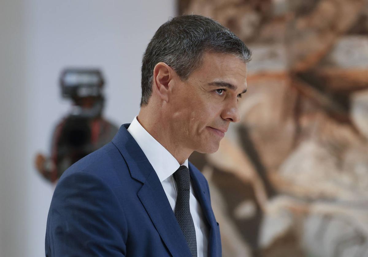 El presidente del Gobierno, Pedro Sánchez, tras terminar el balance del curso político antes del paréntesis de agosto.