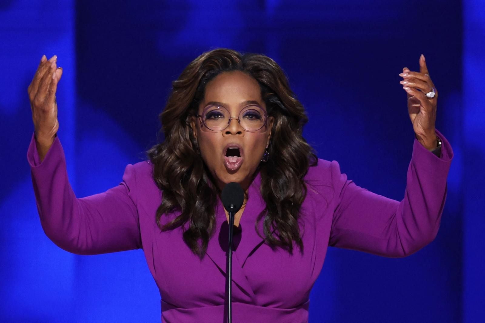 Oprah Winfrey, en la convención demócrata.