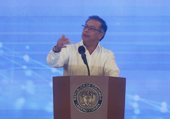 El presidente colombiano, Gustavo Petro, durante un acto en Cartagena.