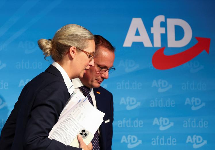 Los líderes de AfD, Alice Weidel y Tino Chrupalla