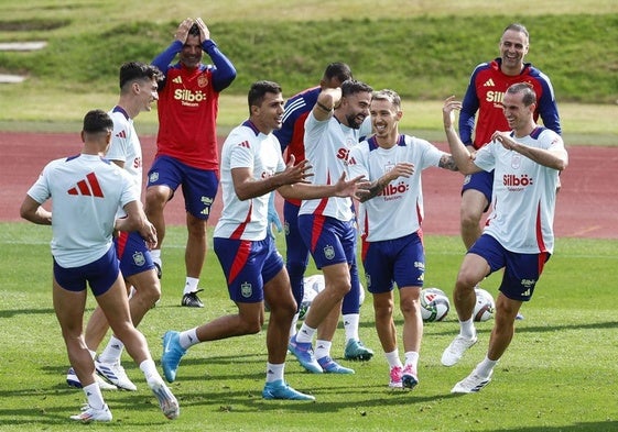 Entrenamiento de la selección española en la Ciudad del Fútbol.