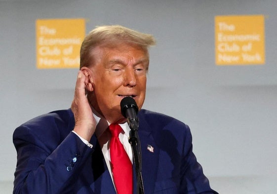 Donald Trump durante un acto de campaña este jueves en Nueva York.