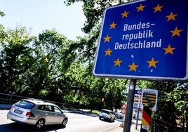 Un puesto de control policial en la frontera entre Alemania y Polonia.