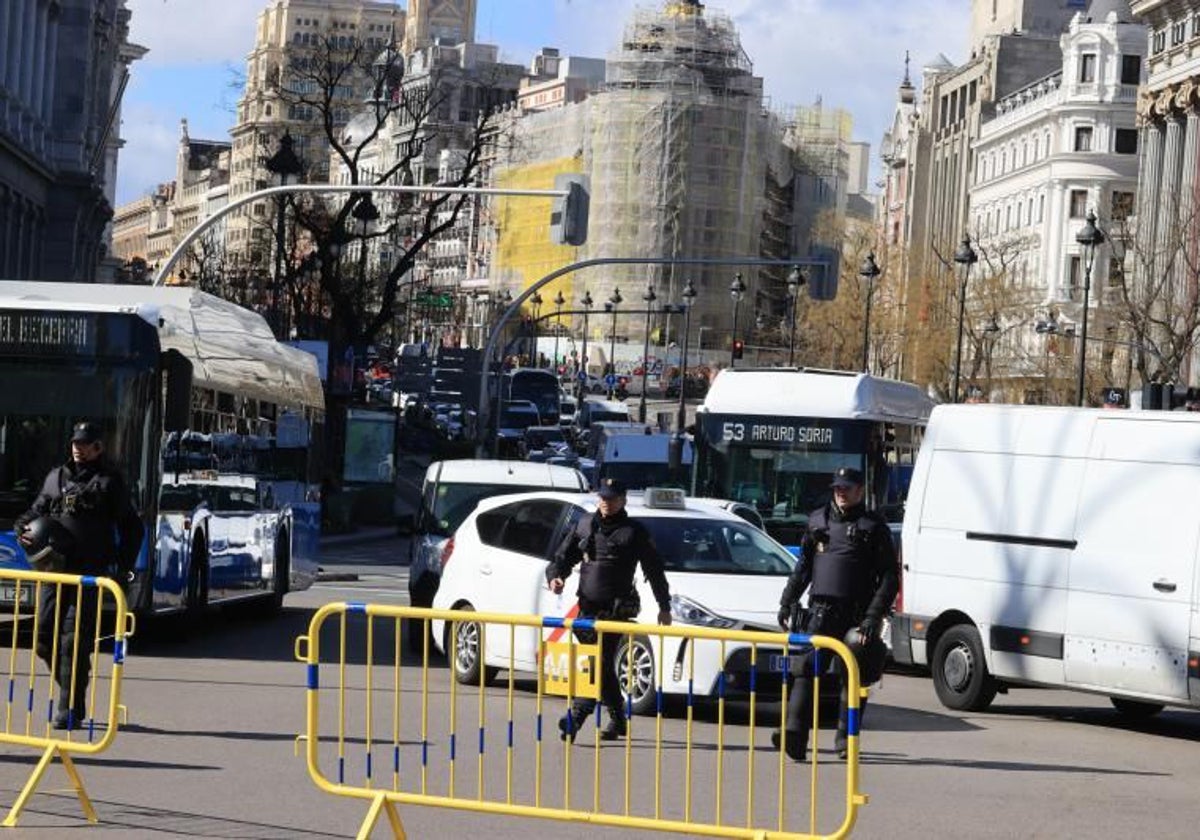 Tráfico en el centro de Madrid