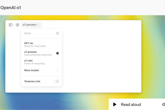 Interfaz del nuevo modelo o1 de OpenAI.