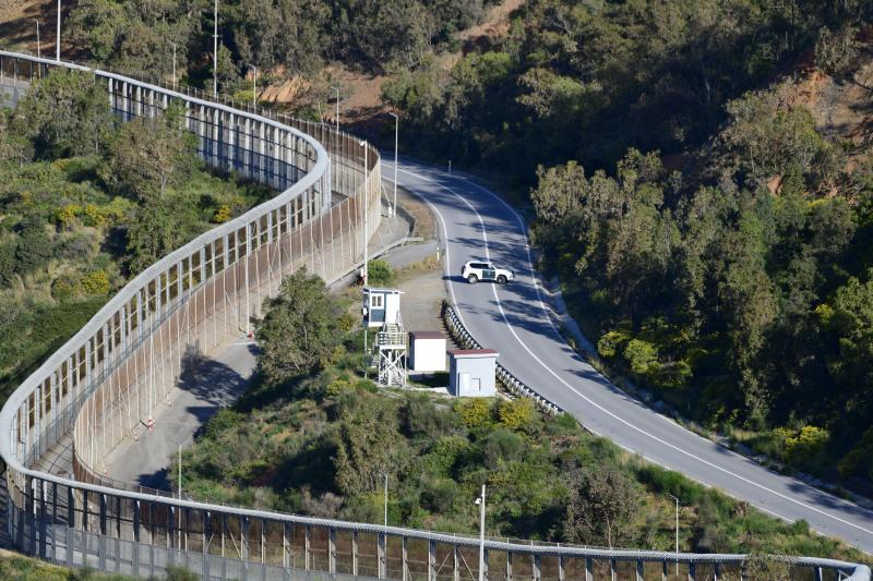 Imagen de la frontera con Marruecos en Ceuta.