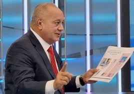 El ministro del Interior Venezolano, Diosdado Cabello, durante una entrevista en Telesur.