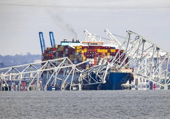 El puente de Baltimore tras colapsar el pasado marzo.