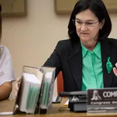 La presidenta de la CNMC, Cani Fernández, en su comparecencia en el Congreso.