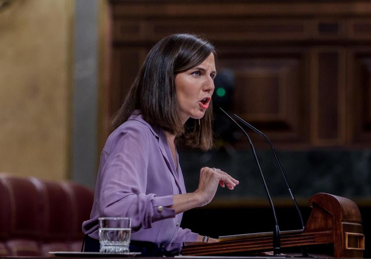 Ione Belarra interviene en el pleno del Congreso de los Diputados.