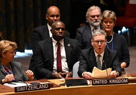 El primer ministro británico, Keir Starmer, durante su intervención este miércoles en la Asamblea General de la ONU.