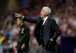 Carlo Ancelotti, en el partido contra el Atlético de Madrid