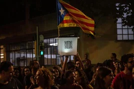 Manifestantes el 1 de octubre en 2019.