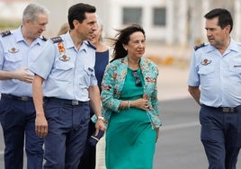 La ministra de Defensa, Margarita Robles, visita la Academia General del Aire, en la Base Aérea de San Javier (Murcia).