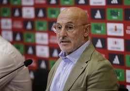 Luis de la Fuente, durante su comparecencia en la Ciudad del Fútbol.