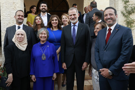 El rey Felipe VI, su homólogo jordano Abdalá II, el Príncipe Hashem y el ministro de Exteriores José Manuel Albares en la visita a España en junio de 2023.